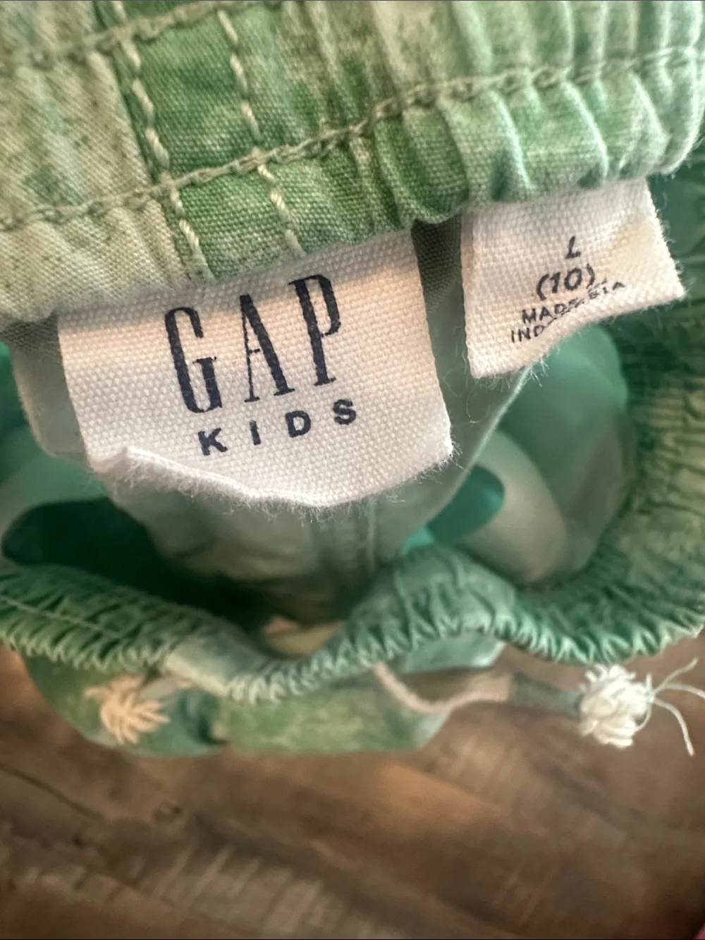GAP Kids Green Tie-Dye Drawstring Shorts